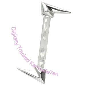 Lightening Bolt - Eyebrow Studs with Bioflex Bar